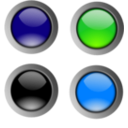 download Round Glossy Buttons clipart image with 270 hue color