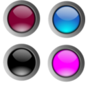 download Round Glossy Buttons clipart image with 0 hue color