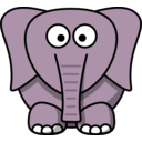 download Cartoon Elephant clipart image with 90 hue color