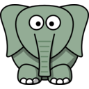 download Cartoon Elephant clipart image with 270 hue color