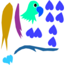 download Parrotsvg clipart image with 180 hue color