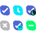 download Skype Status Icons clipart image with 135 hue color