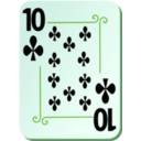 download Ornamental Deck 10 Of Clubs clipart image with 90 hue color