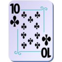 download Ornamental Deck 10 Of Clubs clipart image with 180 hue color