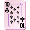 download Ornamental Deck 10 Of Clubs clipart image with 270 hue color