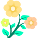 download 3 Flowers clipart image with 45 hue color