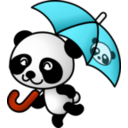 download Umbrella Panda clipart image with 315 hue color