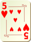 Ornamental Deck 5 Of Hearts