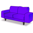 download Sofa Tandem clipart image with 225 hue color