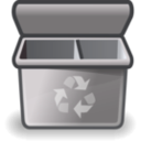 download Gray Recycle Bin clipart image with 135 hue color