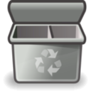download Gray Recycle Bin clipart image with 270 hue color