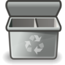 download Gray Recycle Bin clipart image with 315 hue color