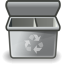 download Gray Recycle Bin clipart image with 0 hue color