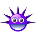 download Spikey Smiley clipart image with 225 hue color