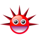 download Spikey Smiley clipart image with 315 hue color