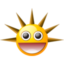 download Spikey Smiley clipart image with 0 hue color