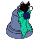 download Christmas Bell clipart image with 180 hue color