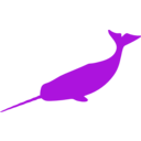 download Large Narwhal clipart image with 270 hue color