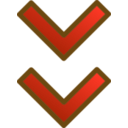 download Green Double Arrows Set clipart image with 270 hue color