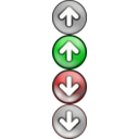 Shiny Green Red Voting Arrows