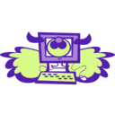 download Angel Cow Computer With Wings clipart image with 45 hue color