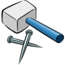 download Hammer And Nails clipart image with 180 hue color