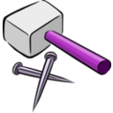 download Hammer And Nails clipart image with 270 hue color