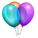 download Balloons clipart image with 180 hue color