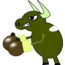 download Fighting Cow clipart image with 45 hue color