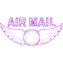 download Vintage Air Mail Rubber Stamp clipart image with 45 hue color