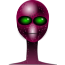 download Alien Face clipart image with 90 hue color