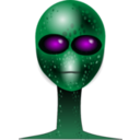 download Alien Face clipart image with 270 hue color