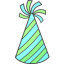 download Green Party Hat clipart image with 45 hue color