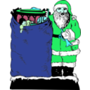 download Santa And His Bag clipart image with 135 hue color