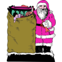 download Santa And His Bag clipart image with 315 hue color