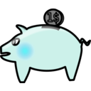 download Piggybank clipart image with 180 hue color