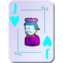 download Ornamental Deck Jack Of Hearts clipart image with 180 hue color