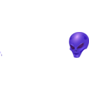 download Alien Head clipart image with 180 hue color