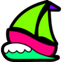 download Sailboat Icon clipart image with 270 hue color