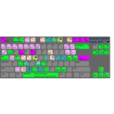 download Keyboard Layout V 047 Color Coded clipart image with 90 hue color