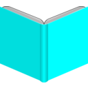 download Open Book clipart image with 180 hue color