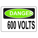 download Danger 600 Volts clipart image with 90 hue color