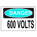 download Danger 600 Volts clipart image with 180 hue color