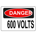 download Danger 600 Volts clipart image with 0 hue color