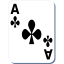 download White Deck Ace Of Clubs clipart image with 180 hue color