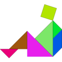 download Tangram clipart image with 270 hue color