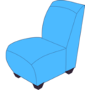 download Blue Armless Chair clipart image with 315 hue color