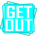 download Get Out clipart image with 180 hue color